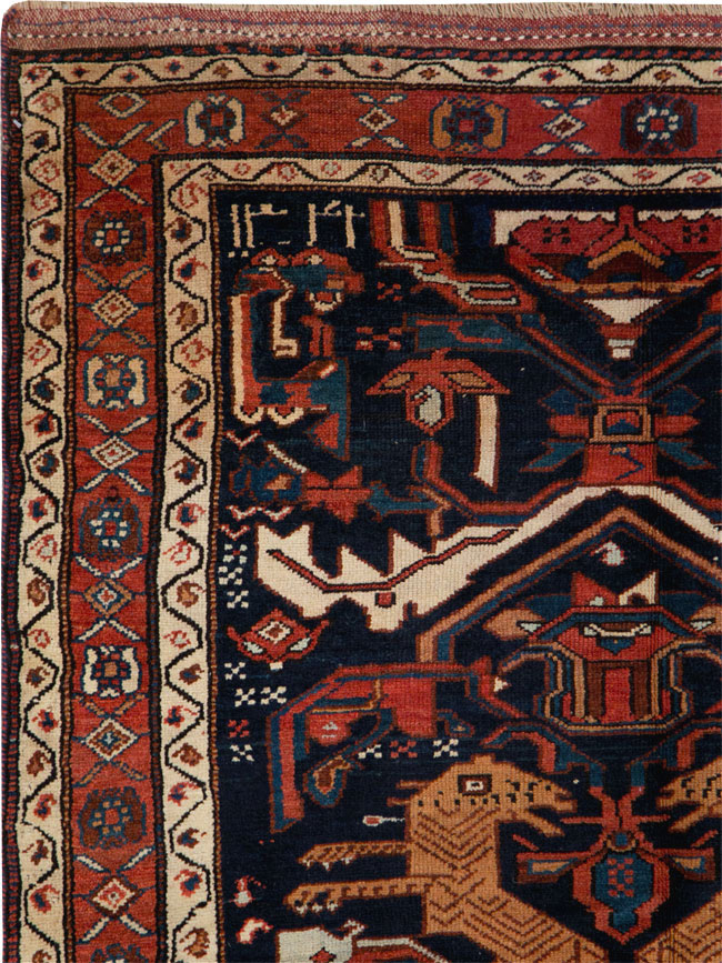 Antique Persian Kurd Pictorial Gallery Rug, No.27293 - Gss