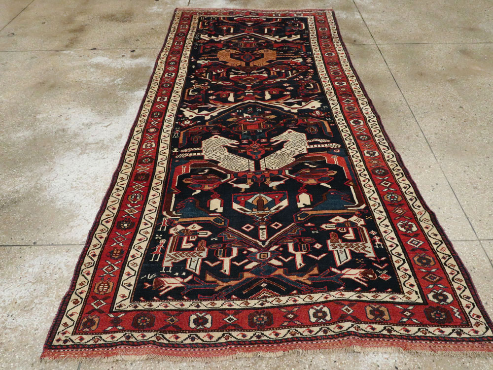 Antique Persian Kurd Pictorial Gallery Rug, No.27293 - Gss
