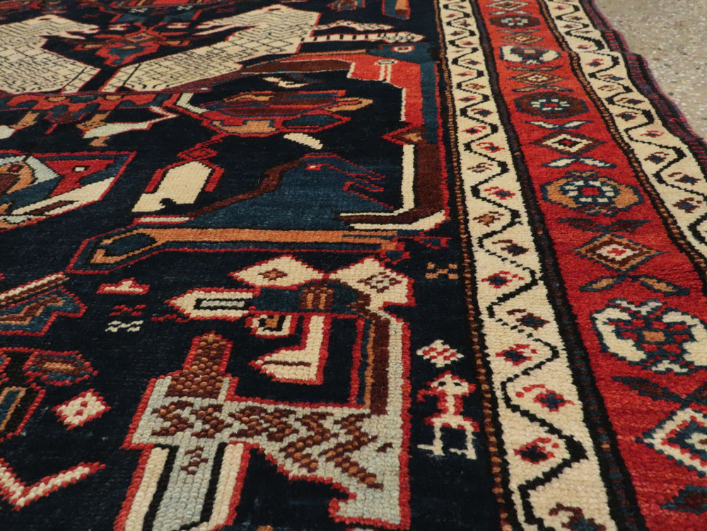 Antique Persian Kurd Pictorial Gallery Rug, No.27293 - Gss