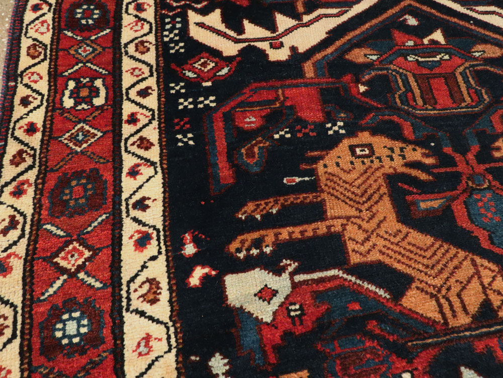 Antique Persian Kurd Pictorial Gallery Rug, No.27293 - Gss