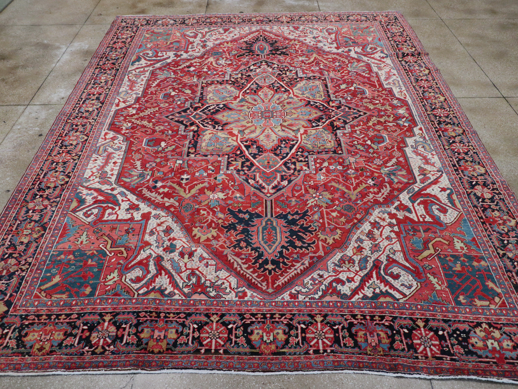 Antique Persian Heriz Carpet, No.27299 - Gss