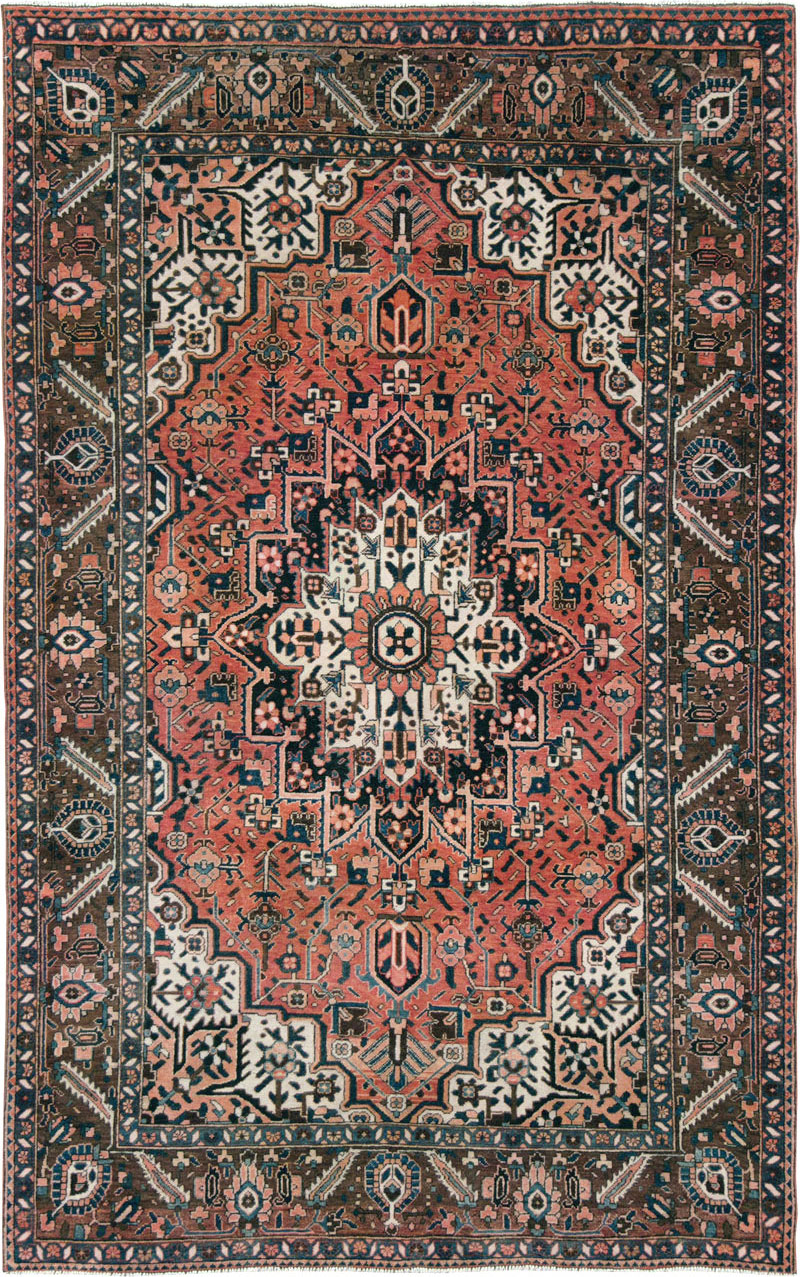 Vintage Persian Bakhtiari Accent Rug, No.27302 - Gss