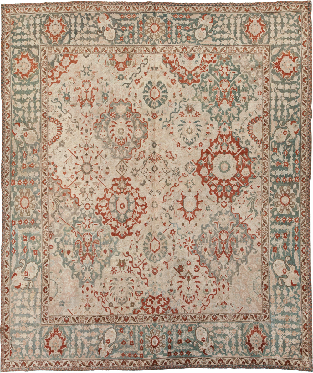 Vintage Persian Tabriz Room Size Carpet, No.27316 - Gss