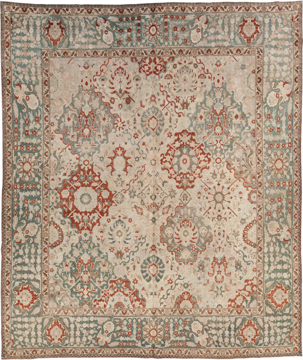 Vintage Persian Tabriz Room Size Carpet, No.27316 - Gss