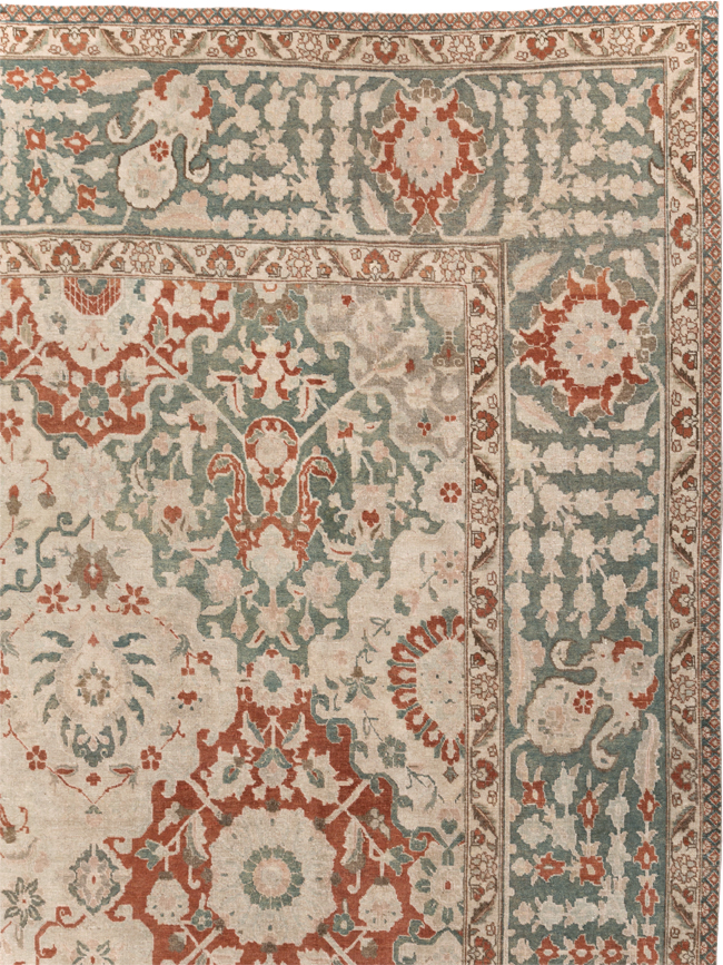 Vintage Persian Tabriz Room Size Carpet, No.27316 - Gss