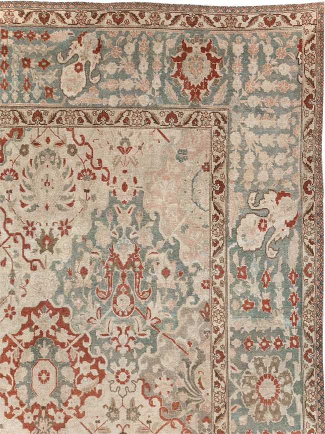 Vintage Persian Tabriz Room Size Carpet, No.27316 - Gss