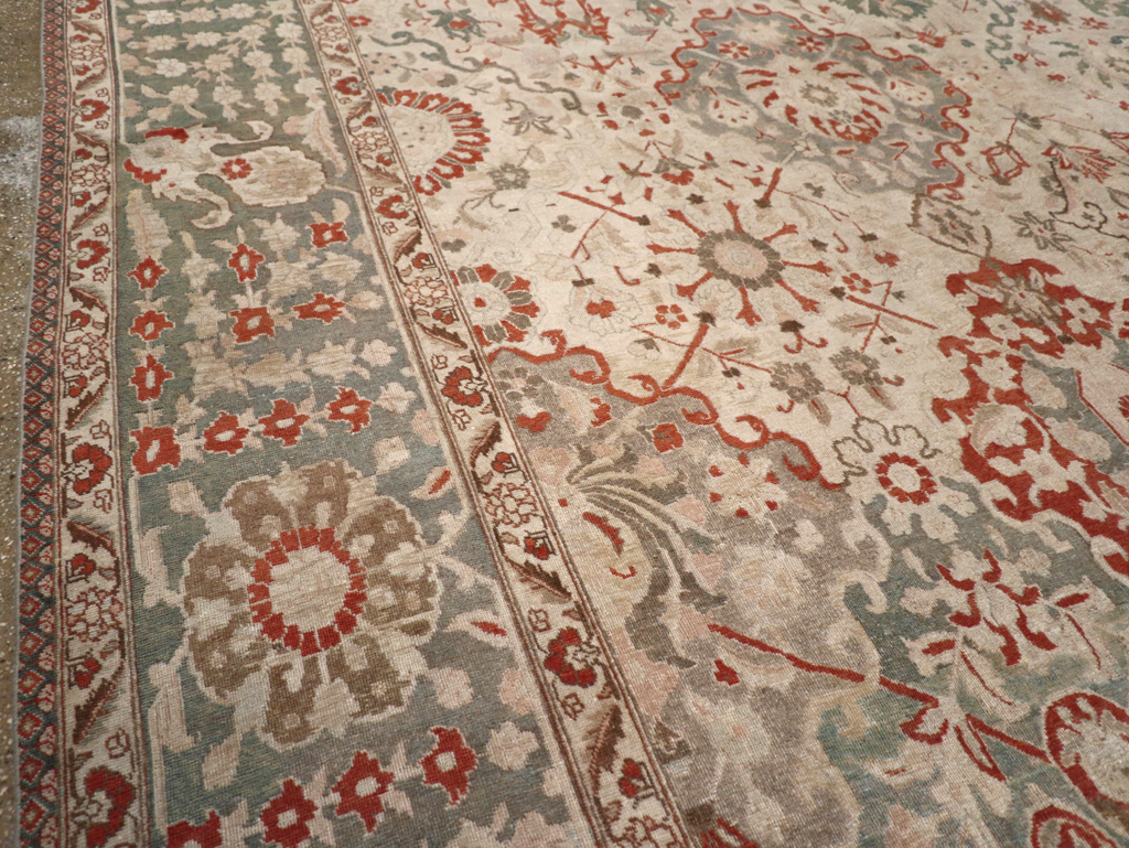 Vintage Persian Tabriz Room Size Carpet, No.27316 - Gss