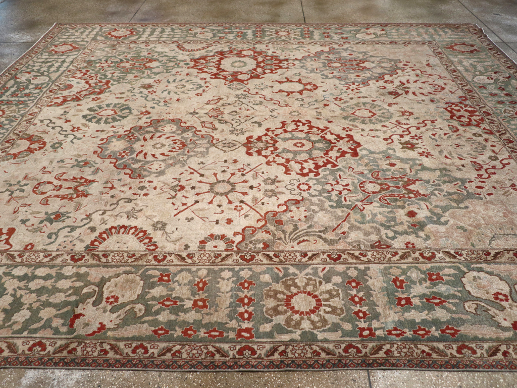 Vintage Persian Tabriz Room Size Carpet, No.27316 - Gss