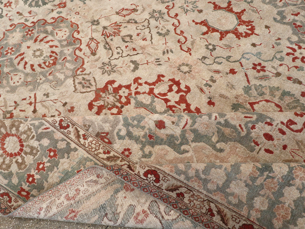 Vintage Persian Tabriz Room Size Carpet, No.27316 - Gss