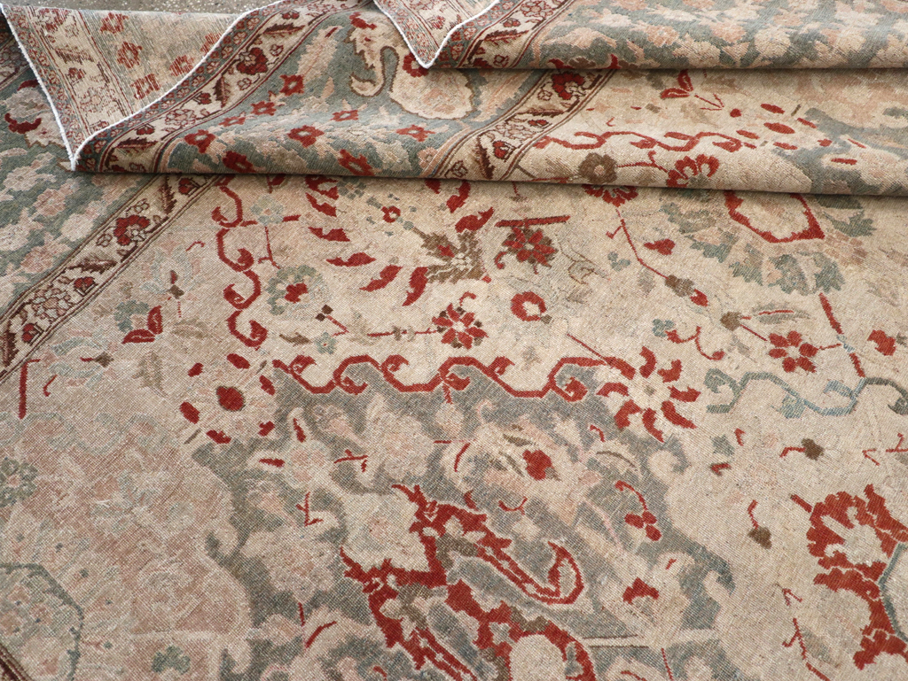 Vintage Persian Tabriz Room Size Carpet, No.27316 - Gss