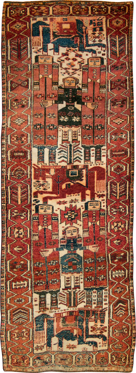 Vintage Persian Bakhtiari Pictorial Rug, No.27318 - Gss