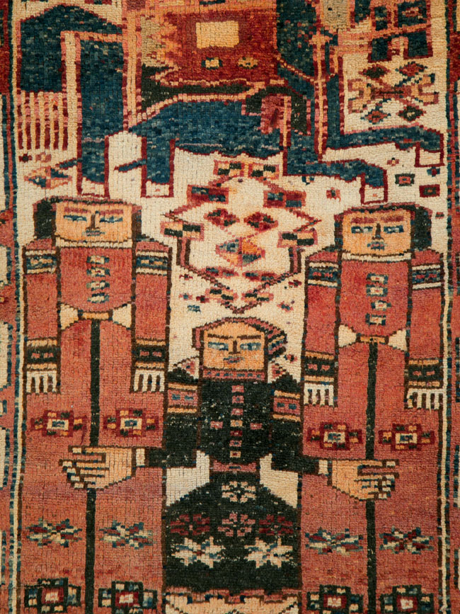 Vintage Persian Bakhtiari Pictorial Rug, No.27318 - Gss
