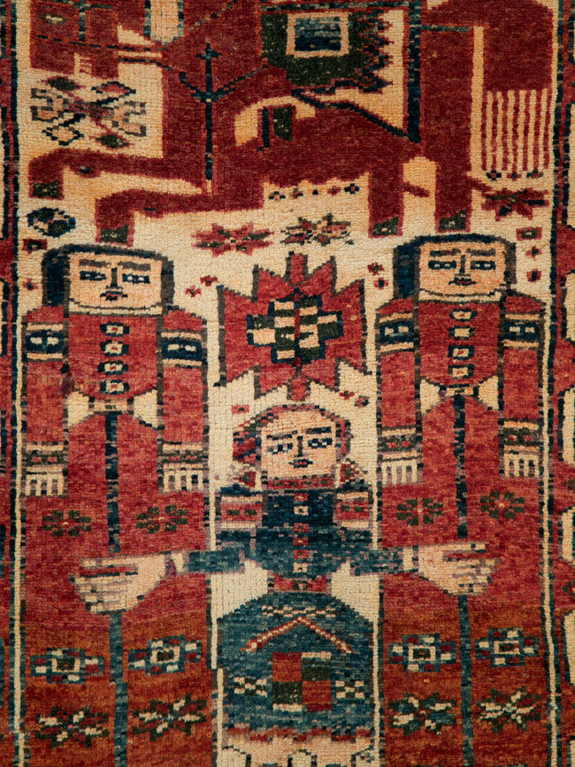 Vintage Persian Bakhtiari Pictorial Rug, No.27318 - Gss