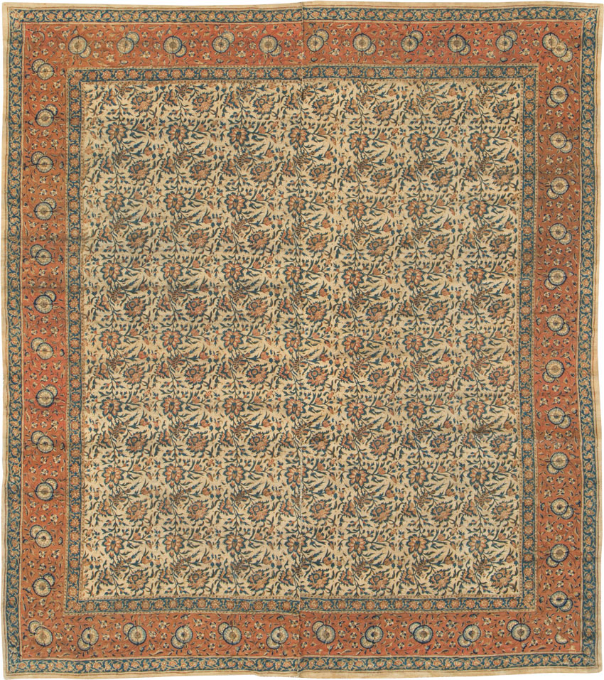 Vintage Persian Isfahan Ghalamkari Square Textile, No.27332 - Gss