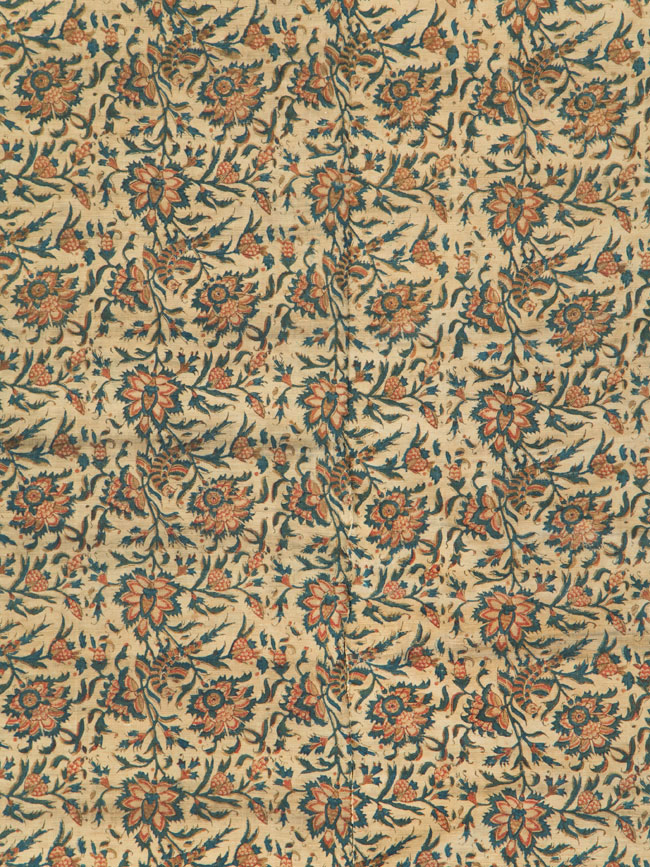 Vintage Persian Isfahan Ghalamkari Square Textile, No.27332 - Gss