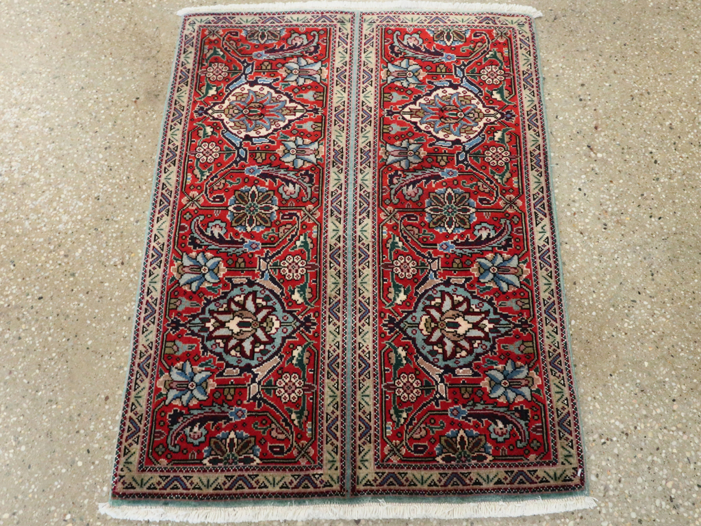 Vintage Persian Tabriz Throw Rug, No.27345 - Gss