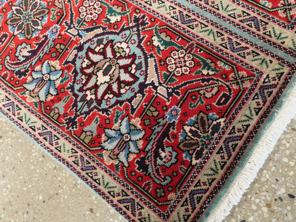 Vintage Persian Tabriz Throw Rug, No.27345 - Gss