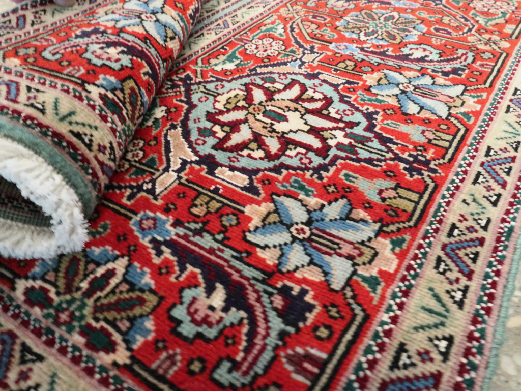 Vintage Persian Tabriz Throw Rug, No.27345 - Gss