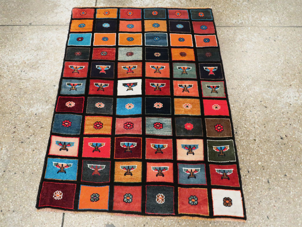 Vintage Persian Mahal Throw Rug, No.27366 - Gss