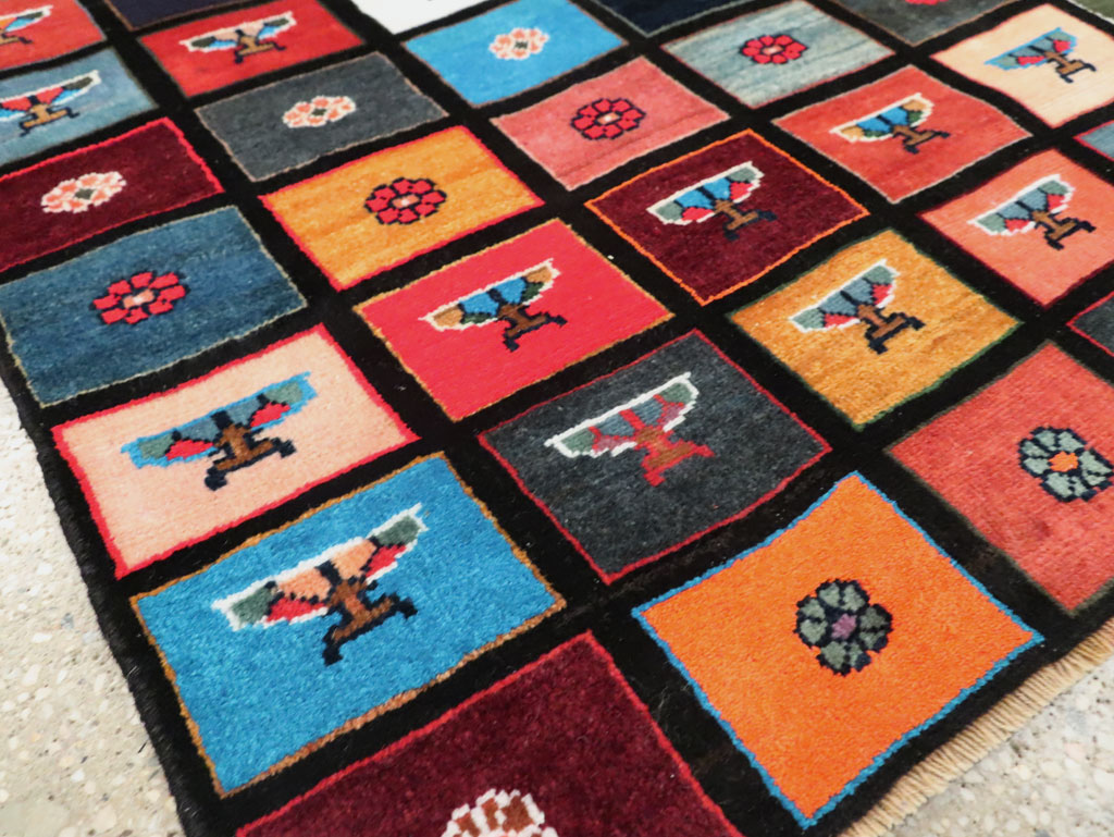 Vintage Persian Mahal Throw Rug, No.27366 - Gss