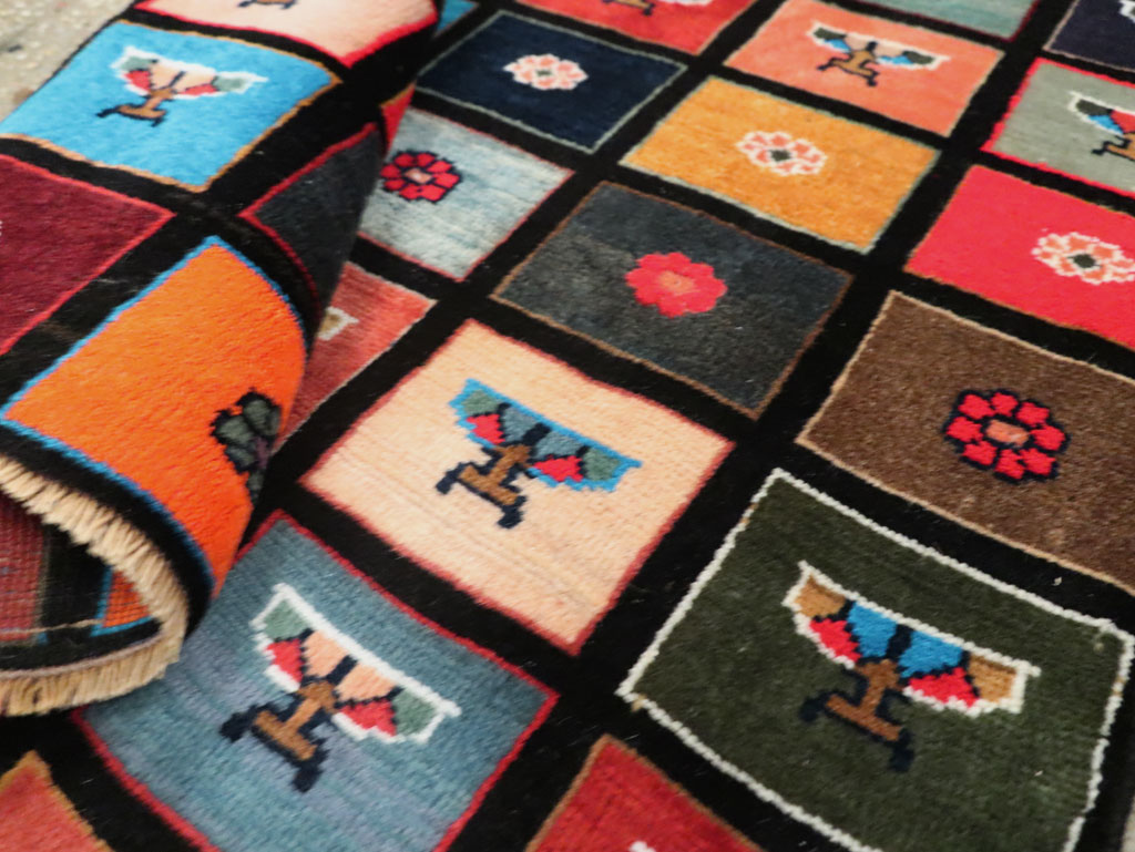 Vintage Persian Mahal Throw Rug, No.27366 - Gss