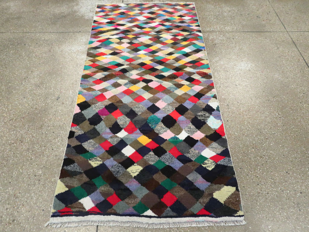 Vintage Persian Art Deco Style Shiraz Throw Rug, No.27387 - Gss