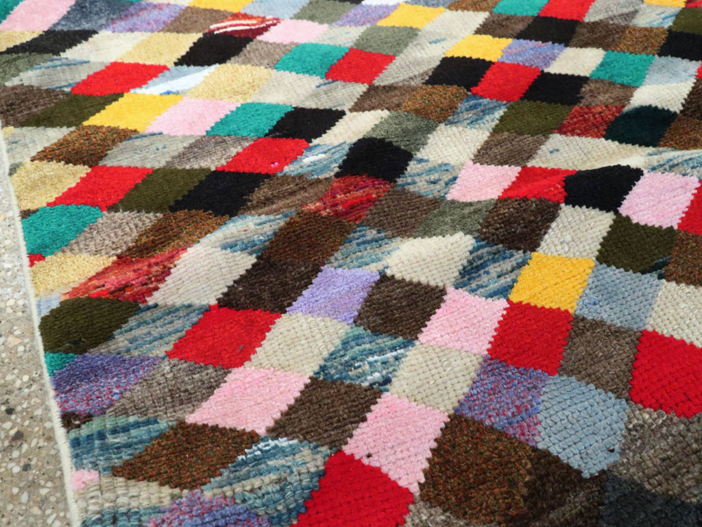 Vintage Persian Art Deco Style Shiraz Throw Rug, No.27387 - Gss