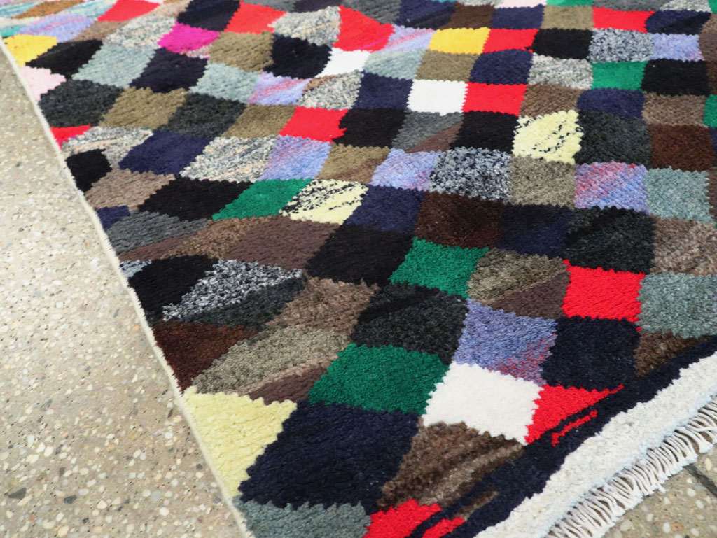 Vintage Persian Art Deco Style Shiraz Throw Rug, No.27387 - Gss