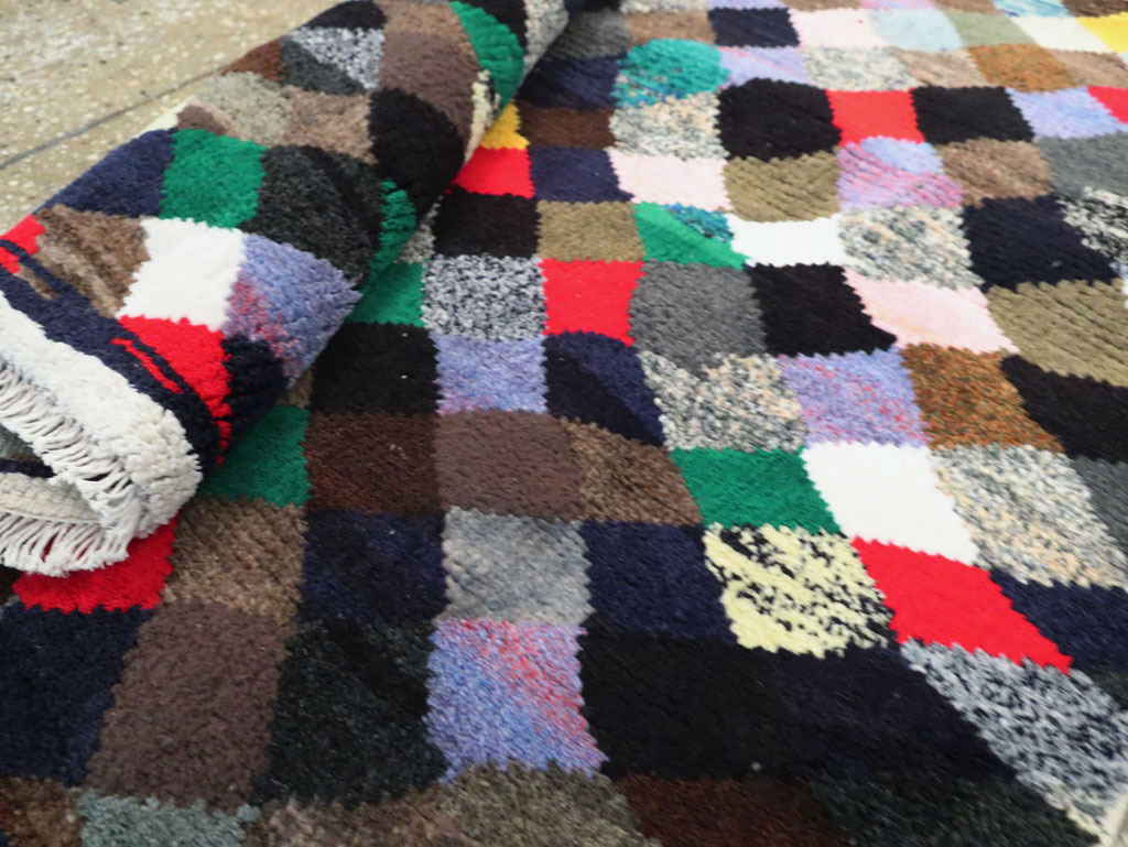 Vintage Persian Art Deco Style Shiraz Throw Rug, No.27387 - Gss