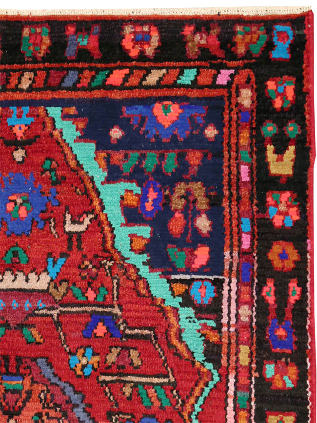 Vintage Persian Hamadan Throw Rug, No.27390 - Gss