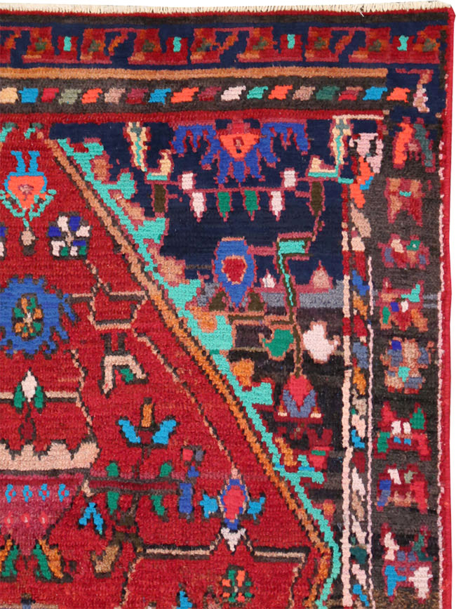 Vintage Persian Hamadan Throw Rug, No.27390 - Gss