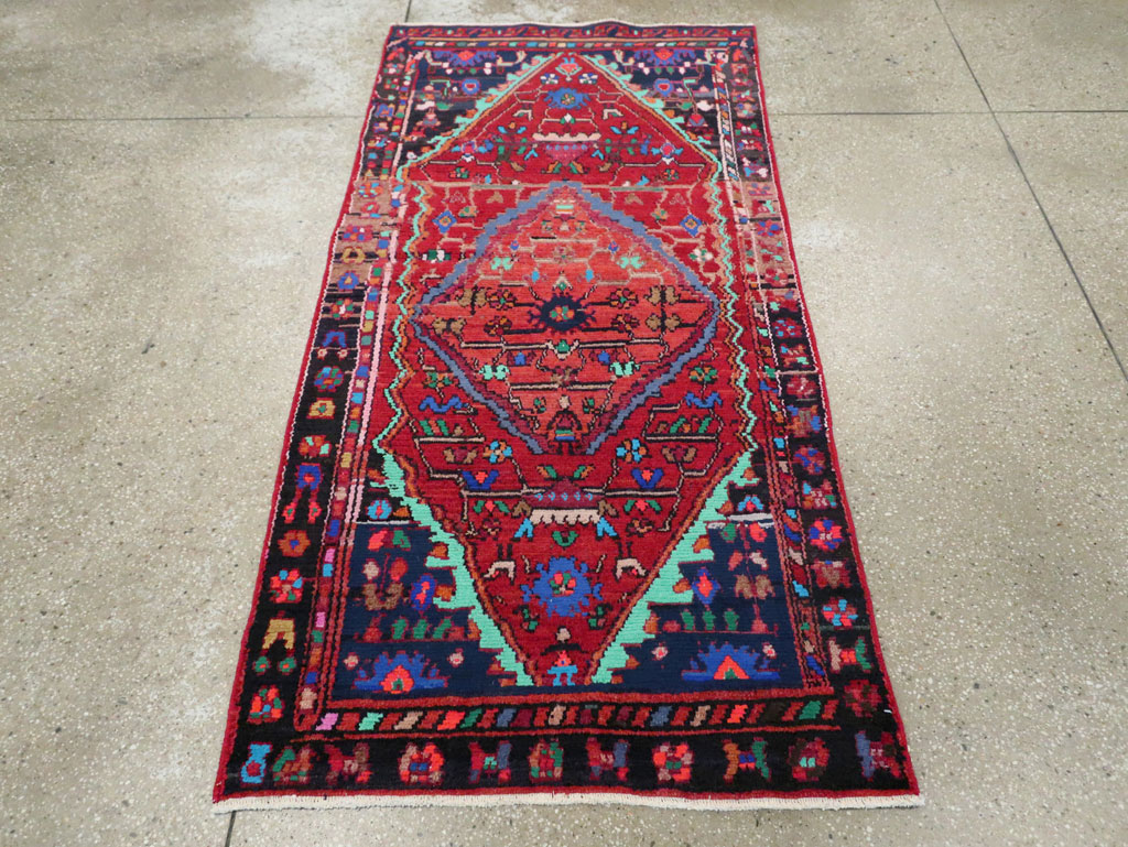 Vintage Persian Hamadan Throw Rug, No.27390 - Gss