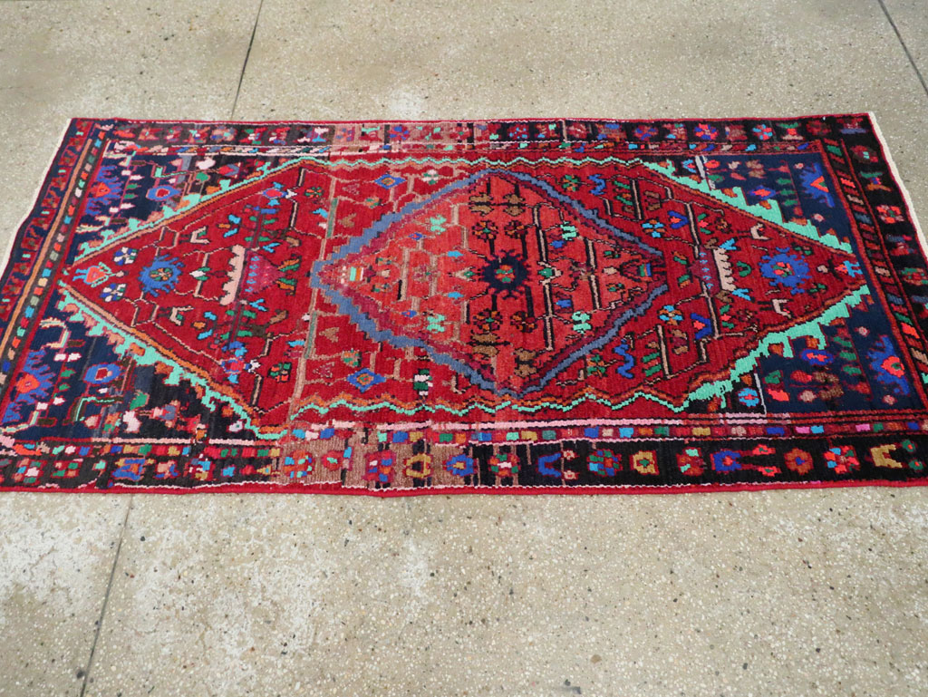 Vintage Persian Hamadan Throw Rug, No.27390 - Gss