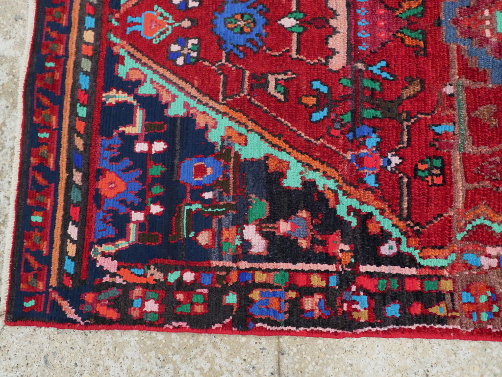 Vintage Persian Hamadan Throw Rug, No.27390 - Gss