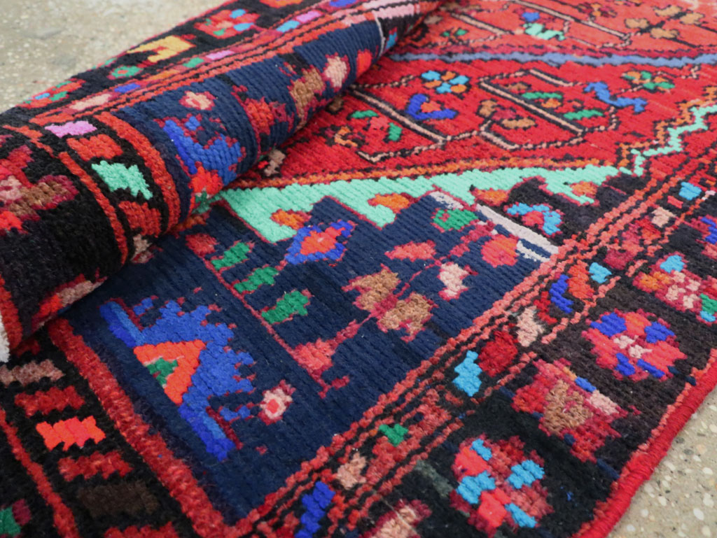 Vintage Persian Hamadan Throw Rug, No.27390 - Gss