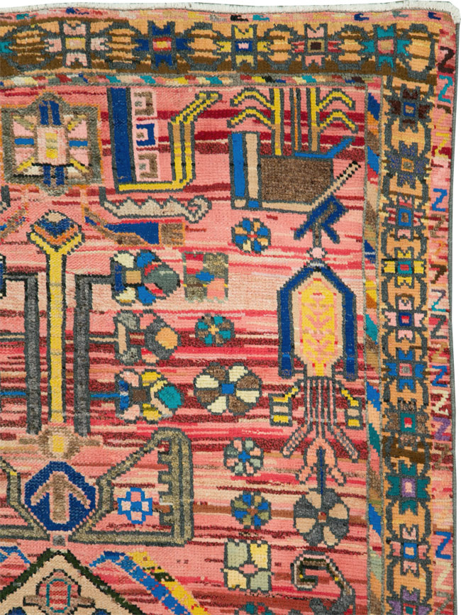 Vintage Persian Hamadan Rug, No.27392 - Gss