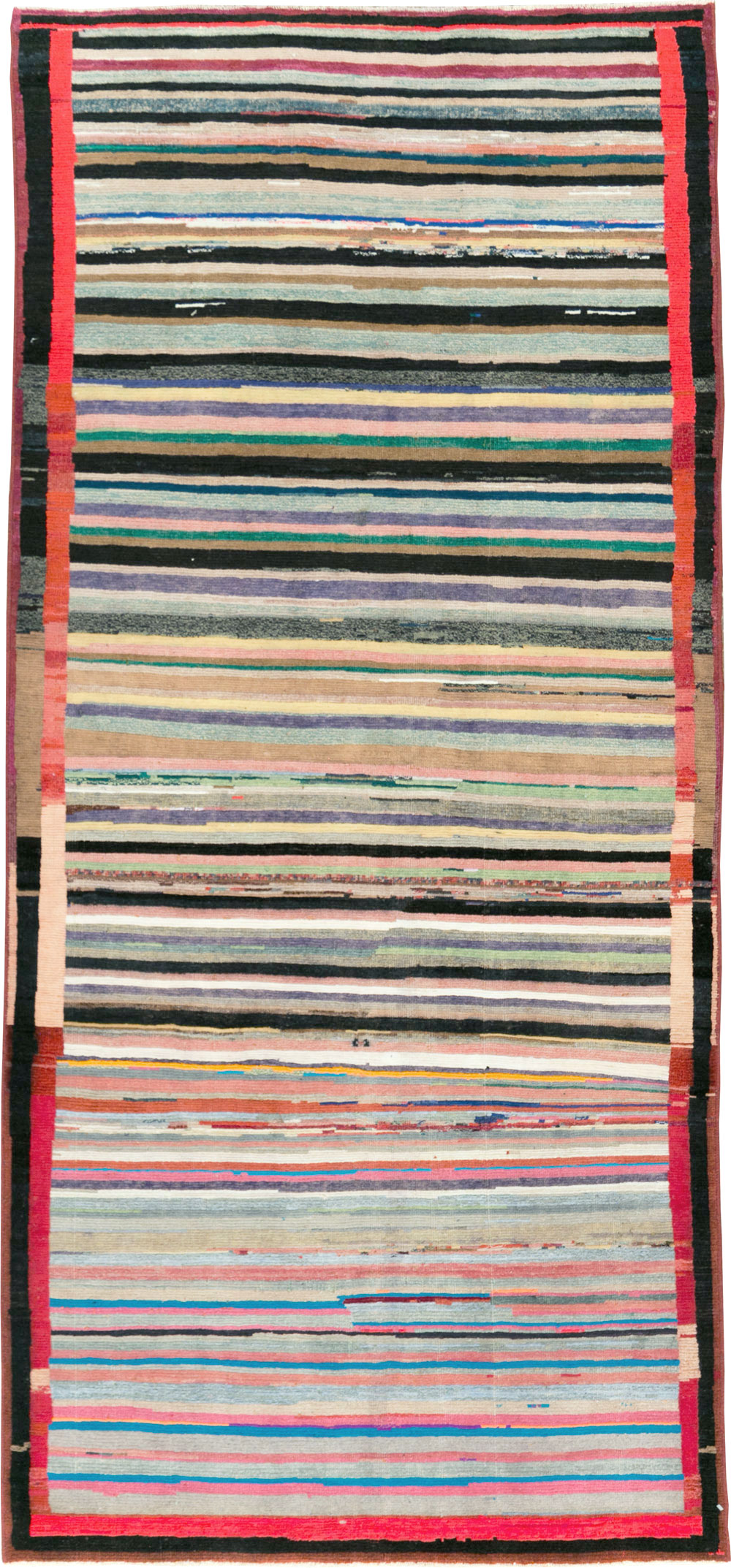 Vintage Persian Modern Style Mahal Throw Rug, No.27396 - Gss