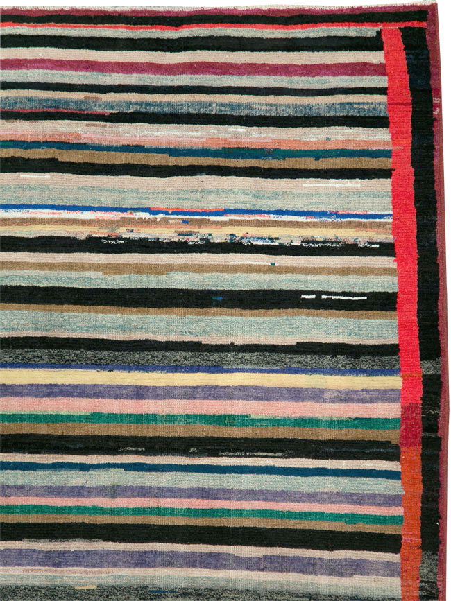 Vintage Persian Modern Style Mahal Throw Rug, No.27396 - Gss