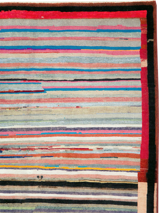 Vintage Persian Modern Style Mahal Throw Rug, No.27396 - Gss