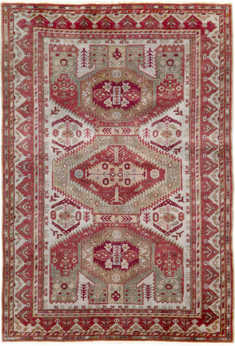 Vintage Persian Ardabil Throw Rug, No.27415 - Gss