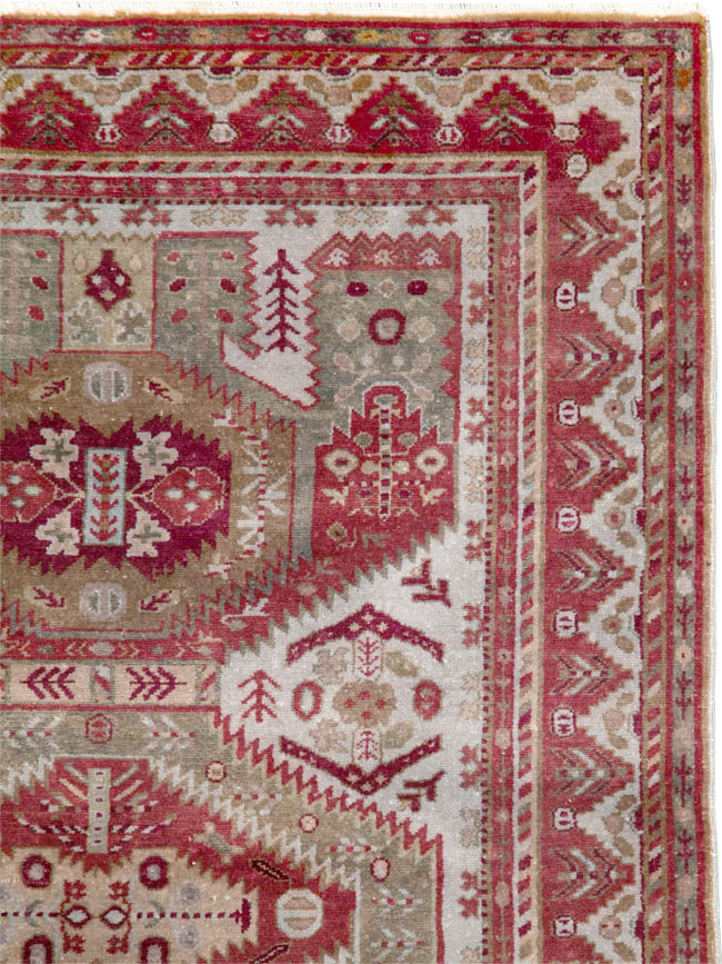 Vintage Persian Ardabil Throw Rug, No.27415 - Gss