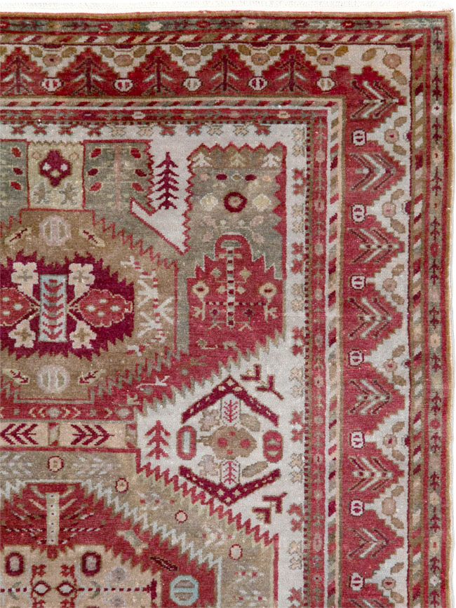 Vintage Persian Ardabil Throw Rug, No.27415 - Gss