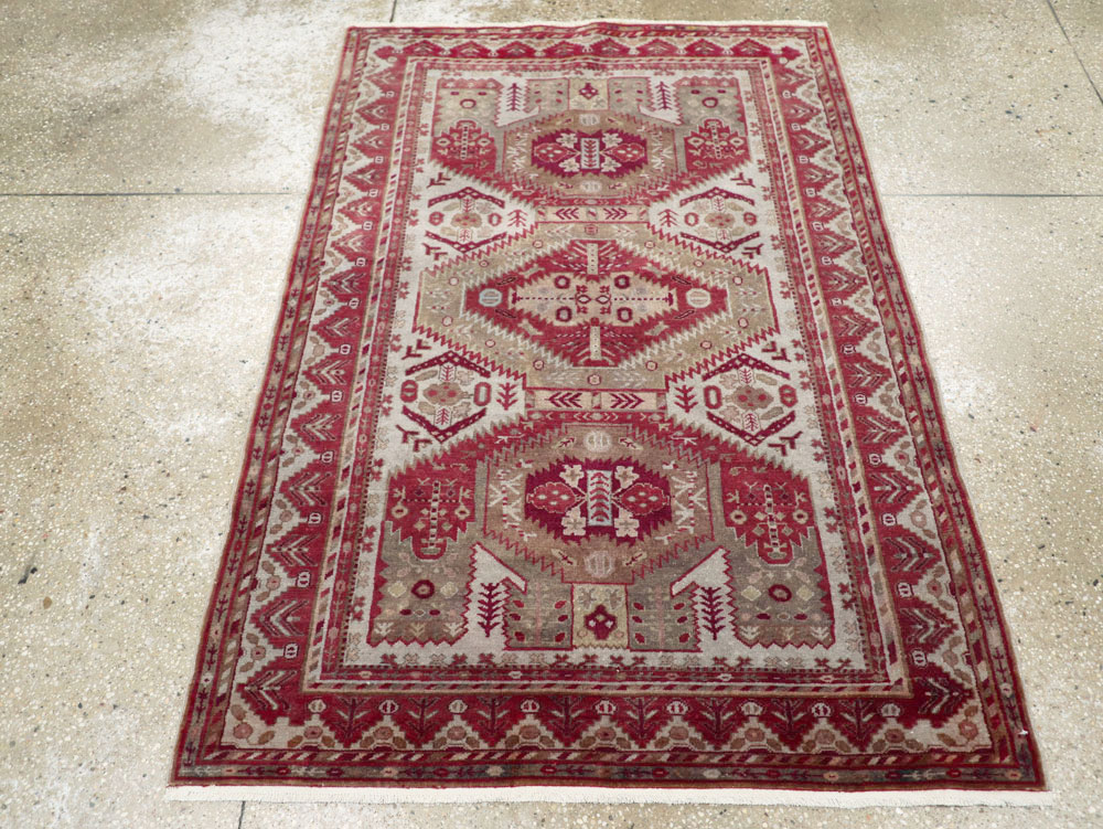Vintage Persian Ardabil Throw Rug, No.27415 - Gss