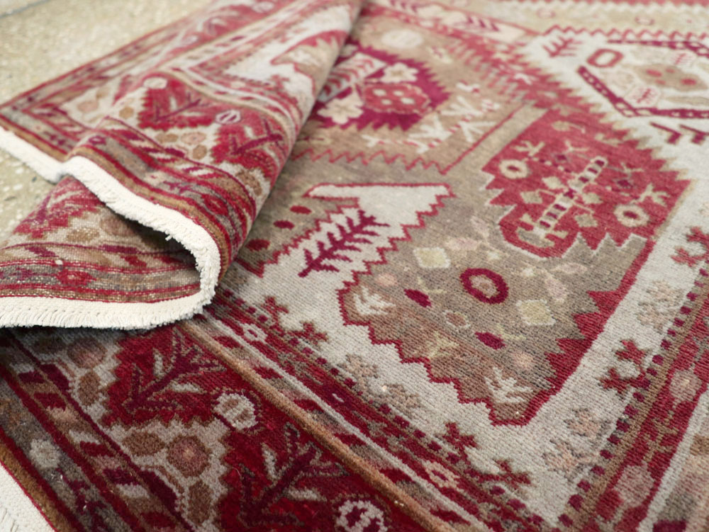 Vintage Persian Ardabil Throw Rug, No.27415 - Gss