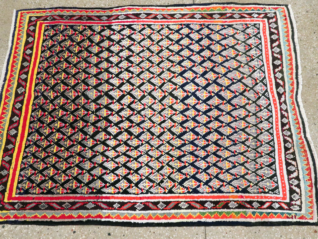 Vintage Persian Malayer Square Throw Rug, No.27428 - Gss