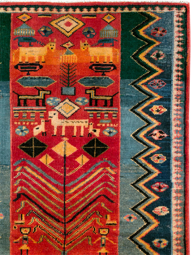 Vintage Persian Pictorial Mahal Rug, No.27431 - Gss