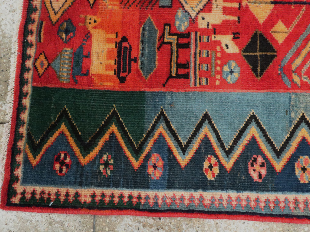 Vintage Persian Pictorial Mahal Rug, No.27431 - Gss