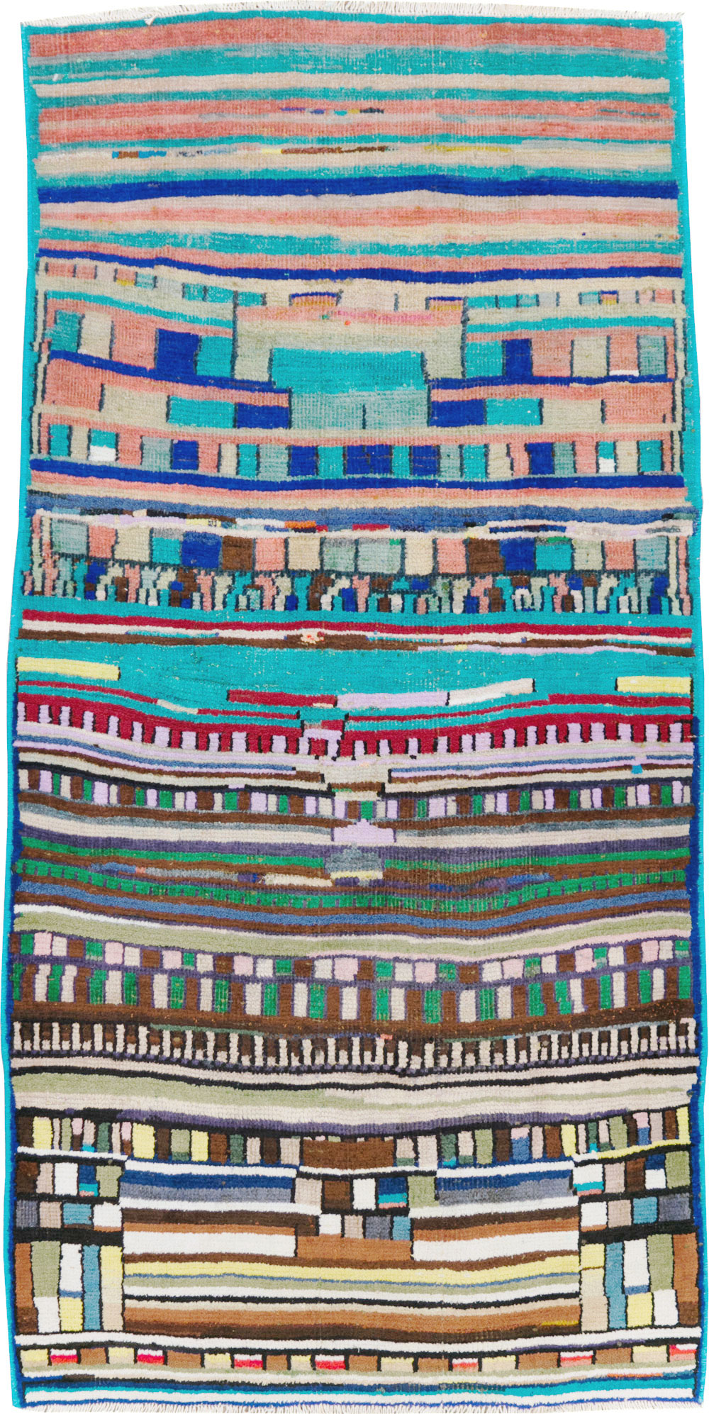 Vintage Persian Mahal Throw Rug, No.27433 - Gss