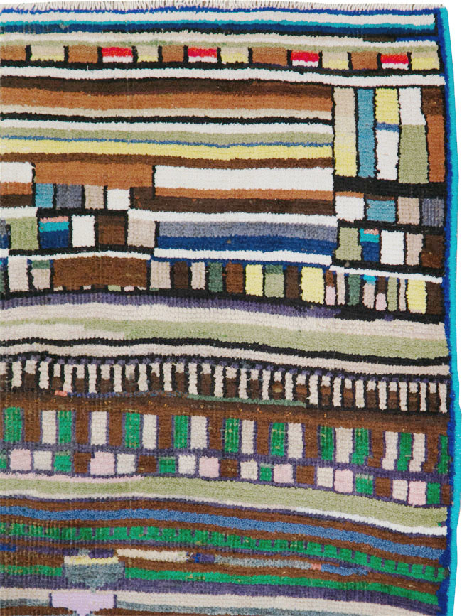 Vintage Persian Mahal Throw Rug, No.27433 - Gss