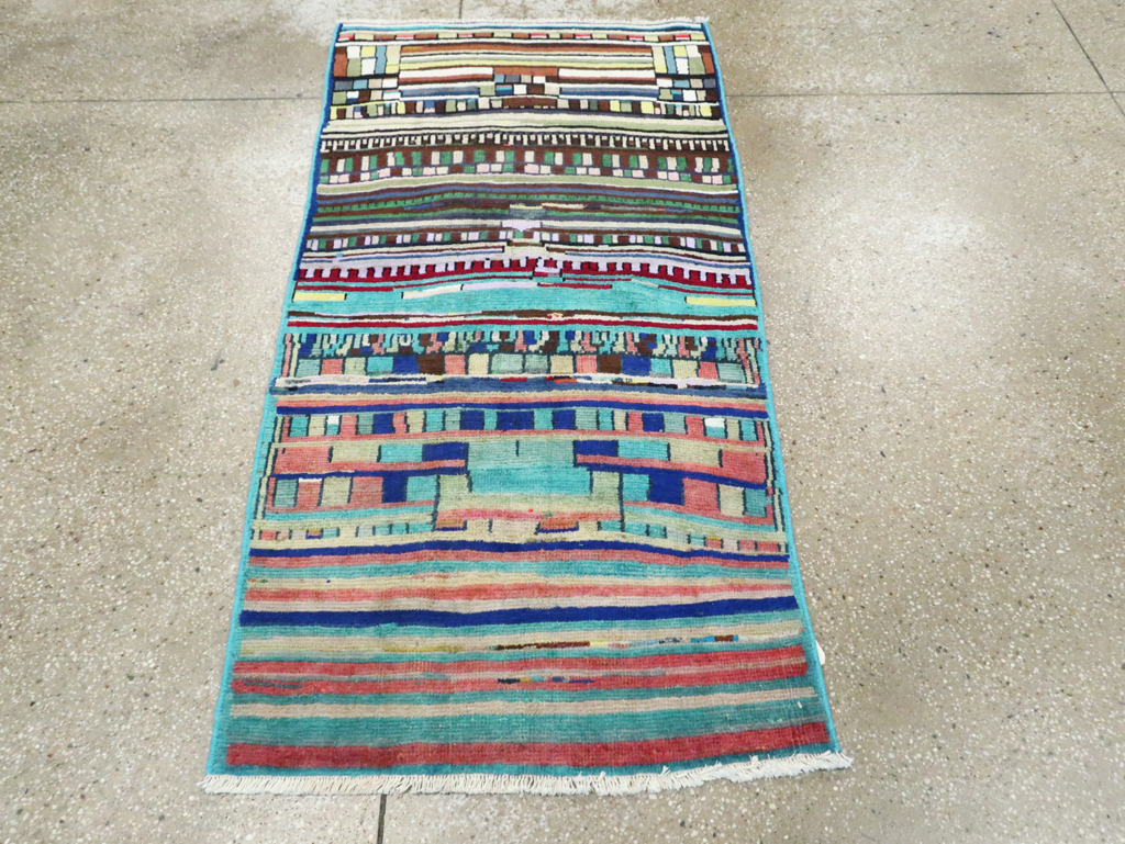 Vintage Persian Mahal Throw Rug, No.27433 - Gss